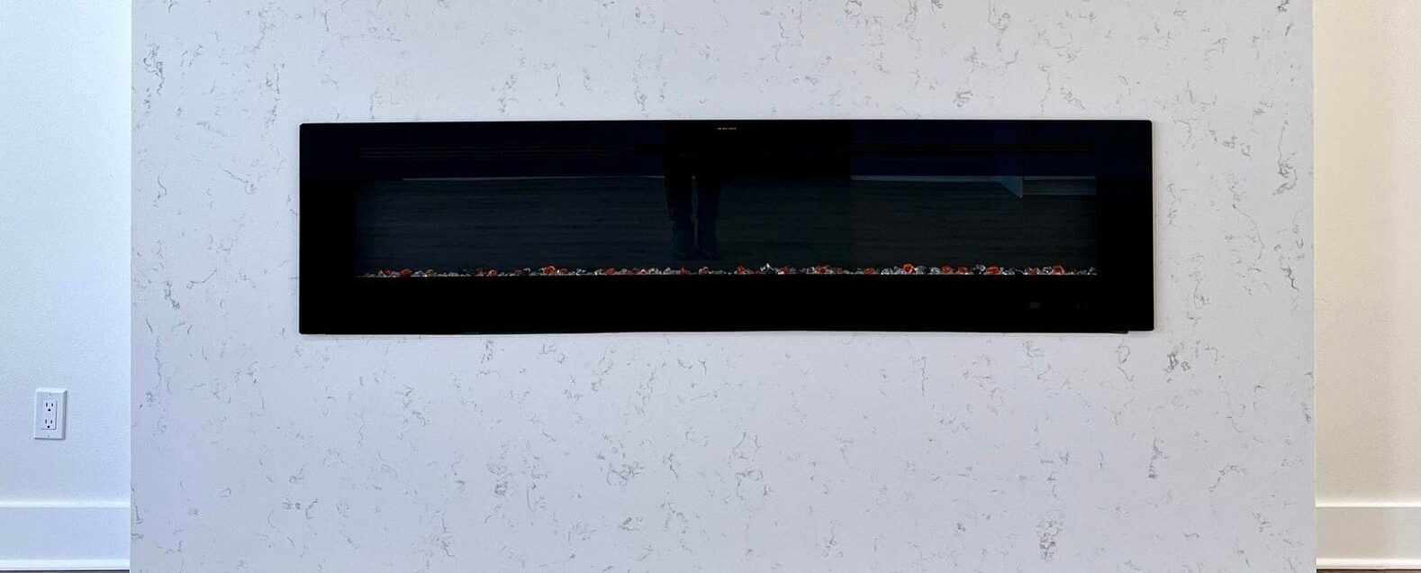 Wall tile and fireplace