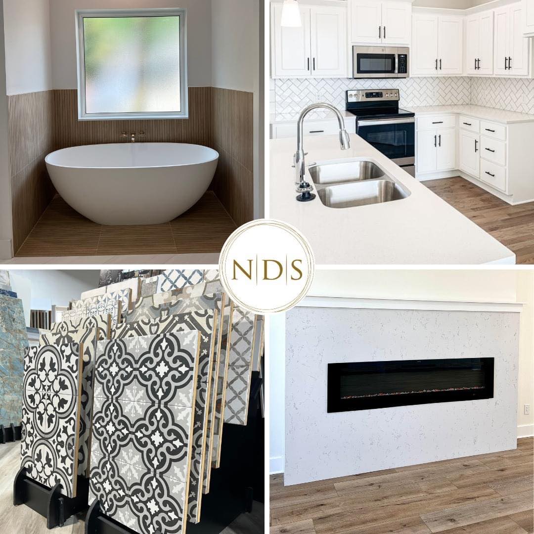 Bath, kitchen, tile, and fireplace