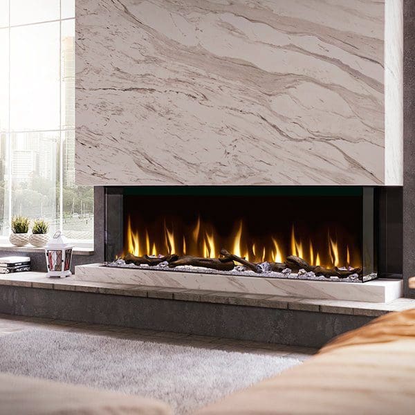 Fireplace and backsplash