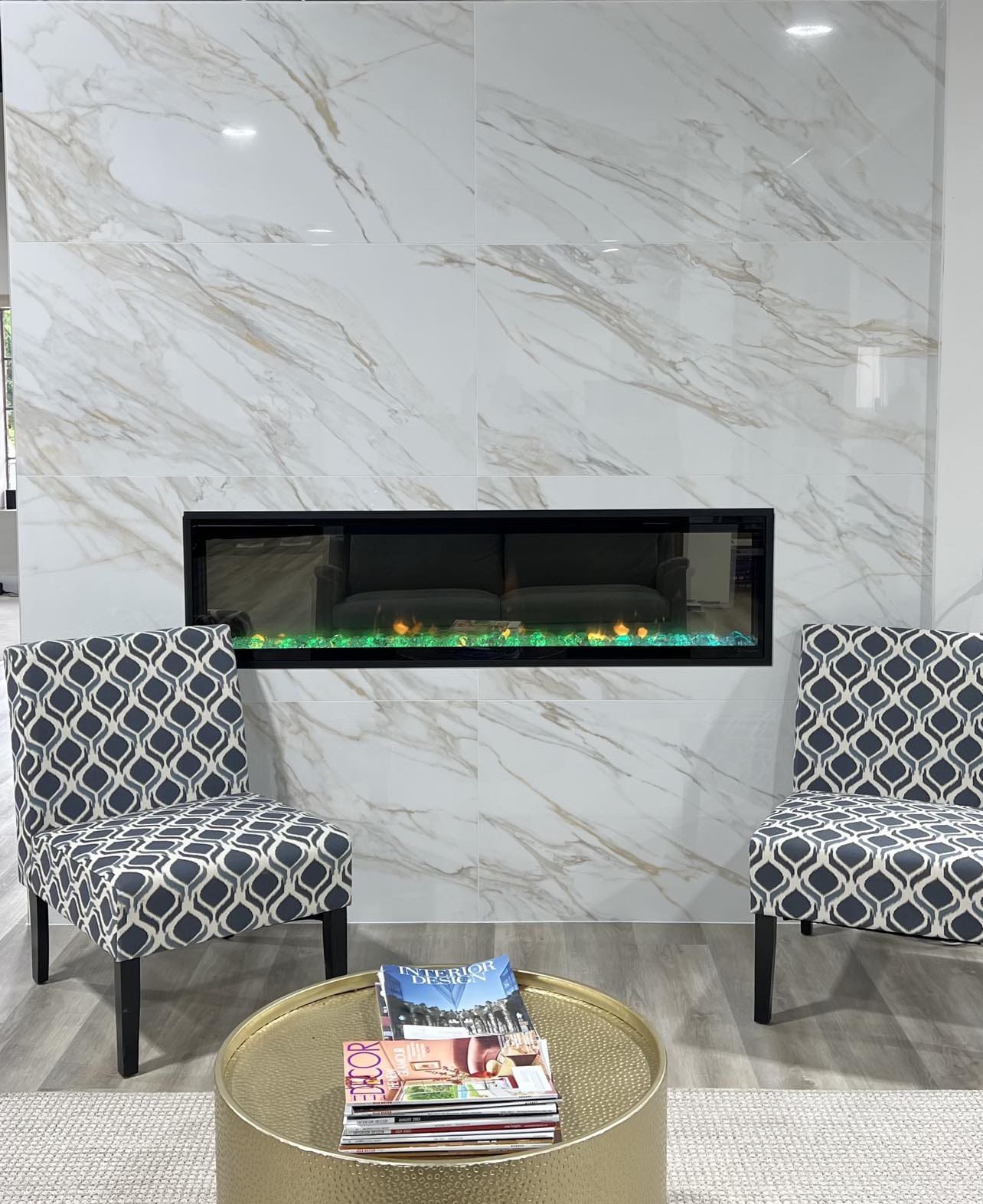 Fireplace and backsplash